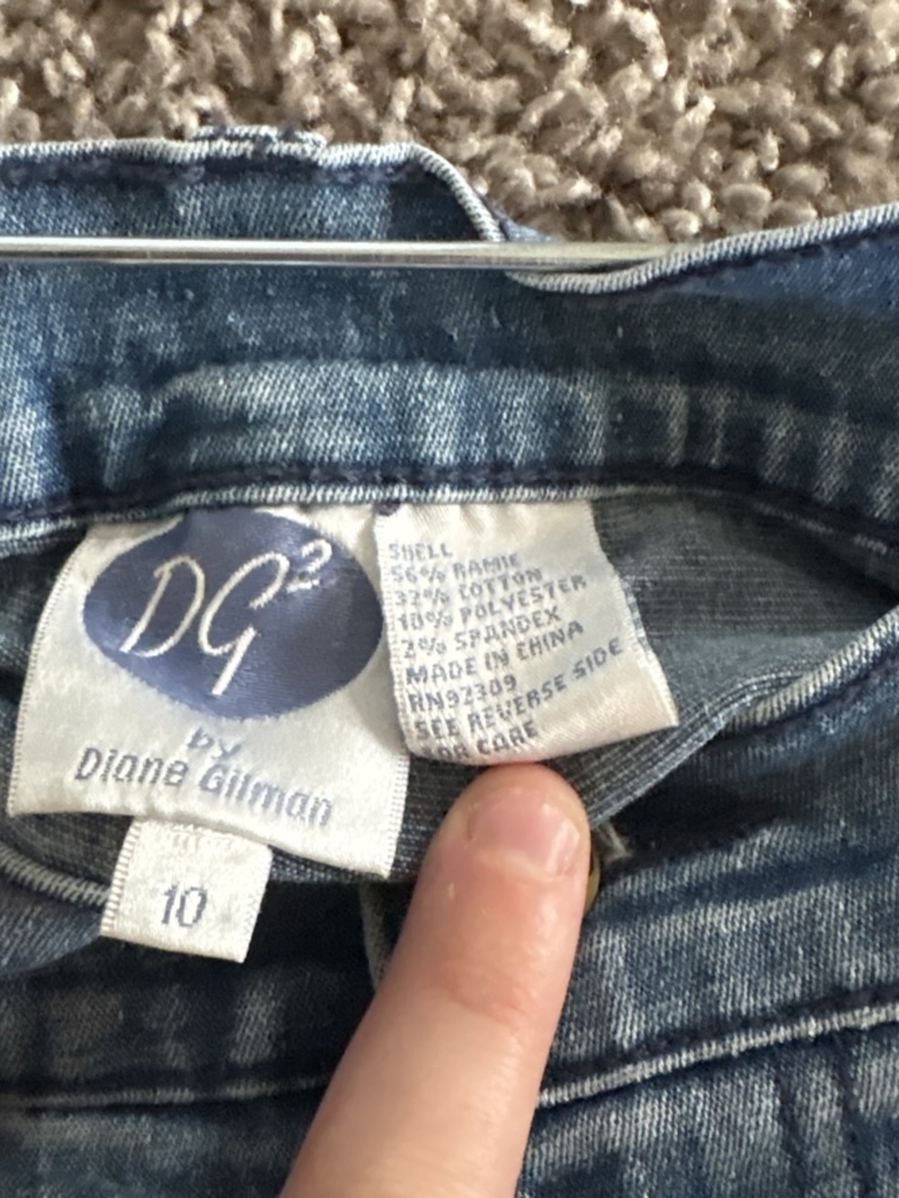 Diane Gilman Embroidered Floral Straight Leg Jeans Blue Waist 10 - Picture 5 of 5